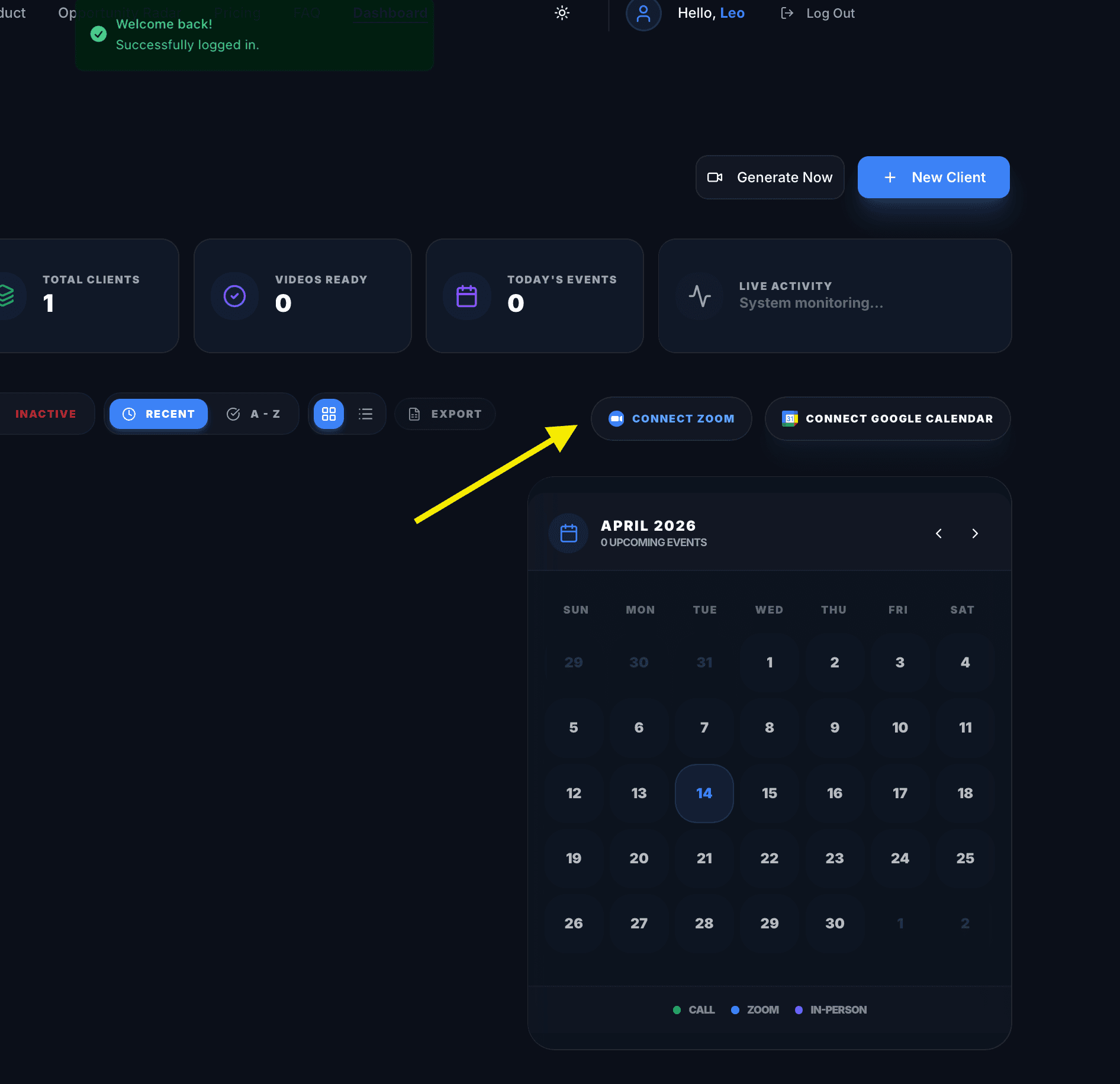 Step 2: Direct Dashboard Connection