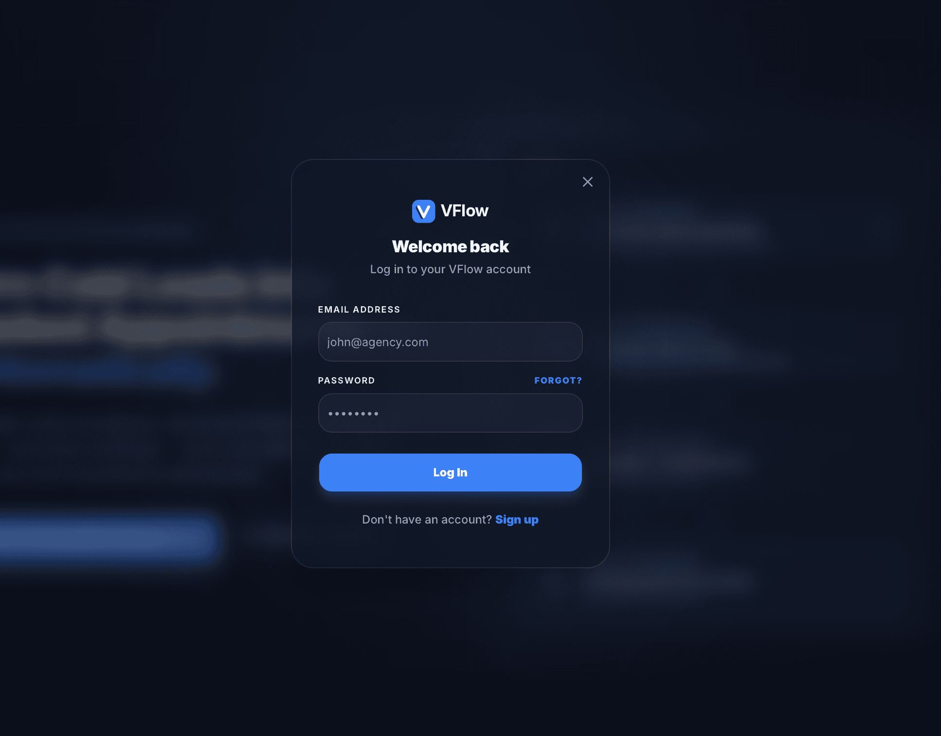 Step 1: VFlow Login